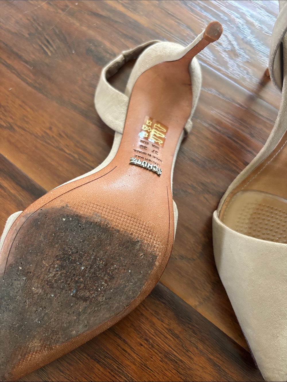 Elegant Tan Women's Slingback Heels - Picture 2 of 3